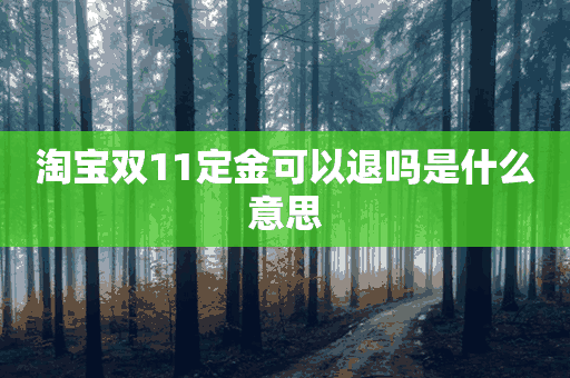 淘宝双11定金可以退吗是什么意思